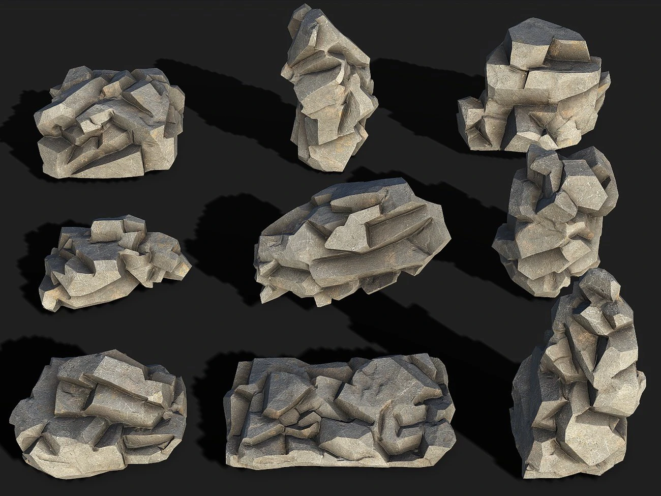 Rock Pack 02 3D Model .c4d .max .obj .3ds .fbx .stl .blend 