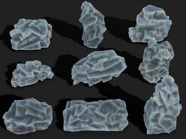 Rock Pack 09 3D Модель .c4d .max .obj .3ds .fbx .stl .blend 