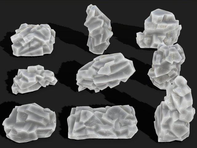 Rock Pack 13 3D Модель .c4d .max .obj .3ds .fbx .stl .blend 