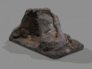 Cave Entrance cliff rock 01 Model 3D