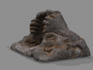 Cave Entrance cliff rock 01 Model 3D