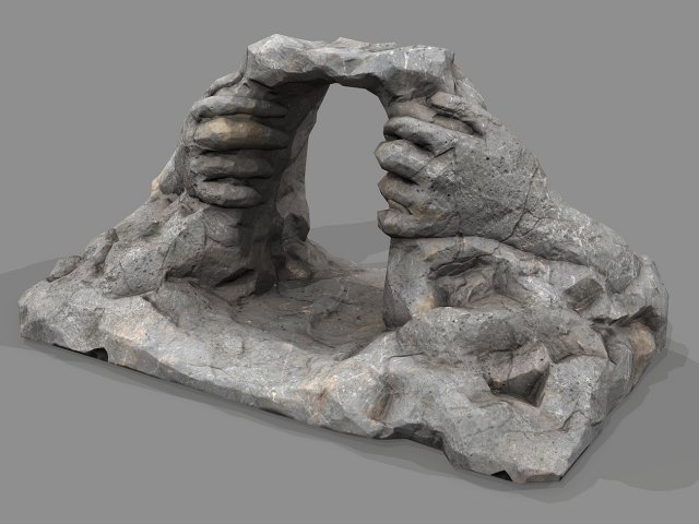Cave Entrance cliff rock 02 Model 3D .c4d .max .obj .3ds .fbx .stl .blend 