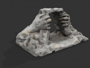 Cave Entrance cliff rock 02 Model 3D