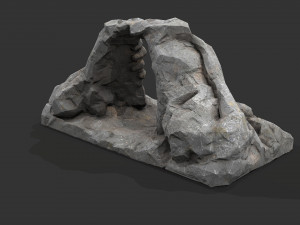 Cave Entrance cliff rock 02 Model 3D