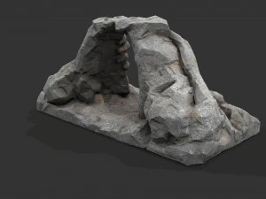Cave Entrance cliff rock 02 3D Model