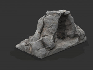 Cave Entrance cliff rock 02 Model 3D