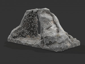 Cave Entrance cliff rock 02 Model 3D