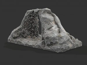 Cave Entrance cliff rock 02 3D Model