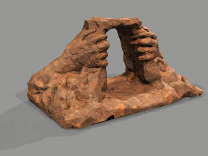 Cave Entrance Desert rock 04 3D Model