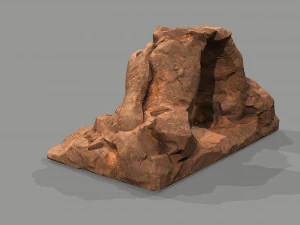 Cave Entrance Desert rock 04 3D Model
