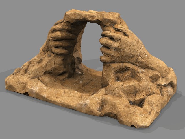 Cave Entrance Desert rock 05 3D 모델 .c4d .max .obj .3ds .fbx .stl .blend 