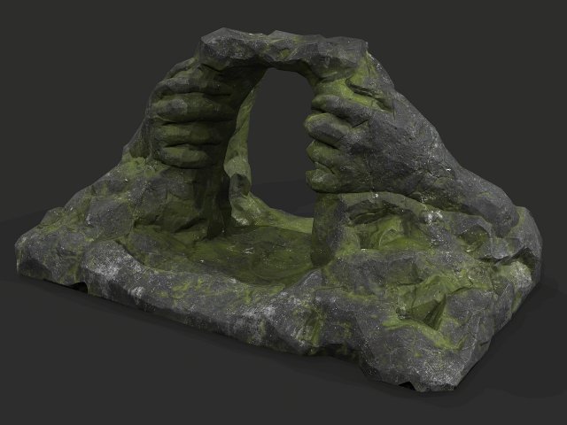 Cave Entrance Desert rock 06 3D Модель .c4d .max .obj .3ds .fbx .stl .blend 