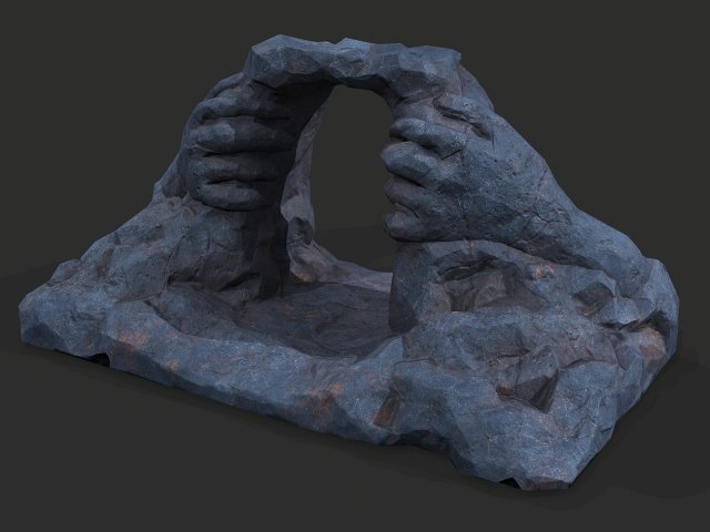 Cave Entrance Cliff rock 07 3D Модель .c4d .max .obj .3ds .fbx .stl .blend 