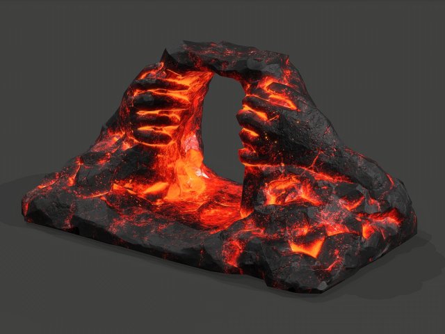 Pintu Masuk Gua Batu Lava 09 Model 3D .c4d .max .obj .3ds .fbx .stl .blend 