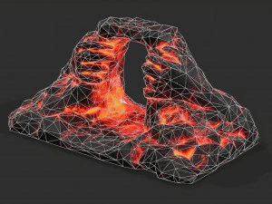 Cave Entrance lave rock 09 3D Model