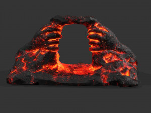 Pintu Masuk Gua Batu Lava 09 Model 3D