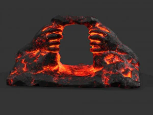 Cave Entrance lave rock 09 3D Model