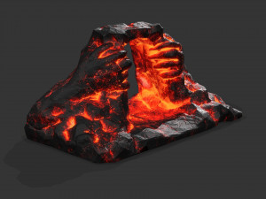Pintu Masuk Gua Batu Lava 09 Model 3D