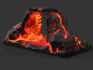 Cave Entrance lave rock 09 3D Model