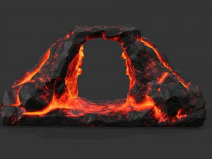Cave Entrance lave rock 09 3D Model