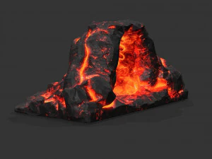 Cave Entrance lave rock 09 3D Model