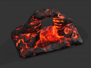 Cave Entrance lave rock 09 3D Model