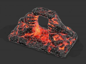 Cave Entrance lave rock 09 3D Model