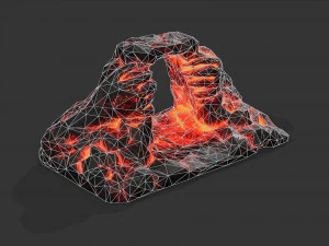 Cave Entrance lave rock 09 3D Model