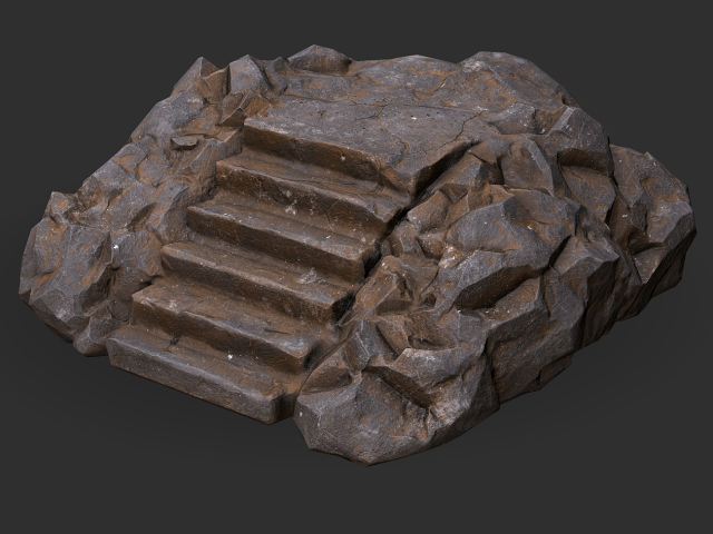 Stairs Stone 01 Model 3D .c4d .max .obj .3ds .fbx .stl .blend 