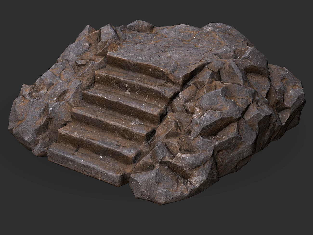 Stairs Stone 01 3D Model .c4d .max .obj .3ds .fbx .stl .blend 