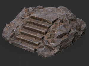 Stairs Stone 01 Model 3D