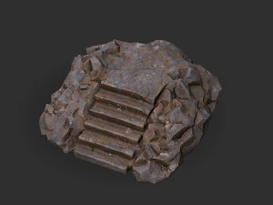 Stairs Stone 01 3D Model