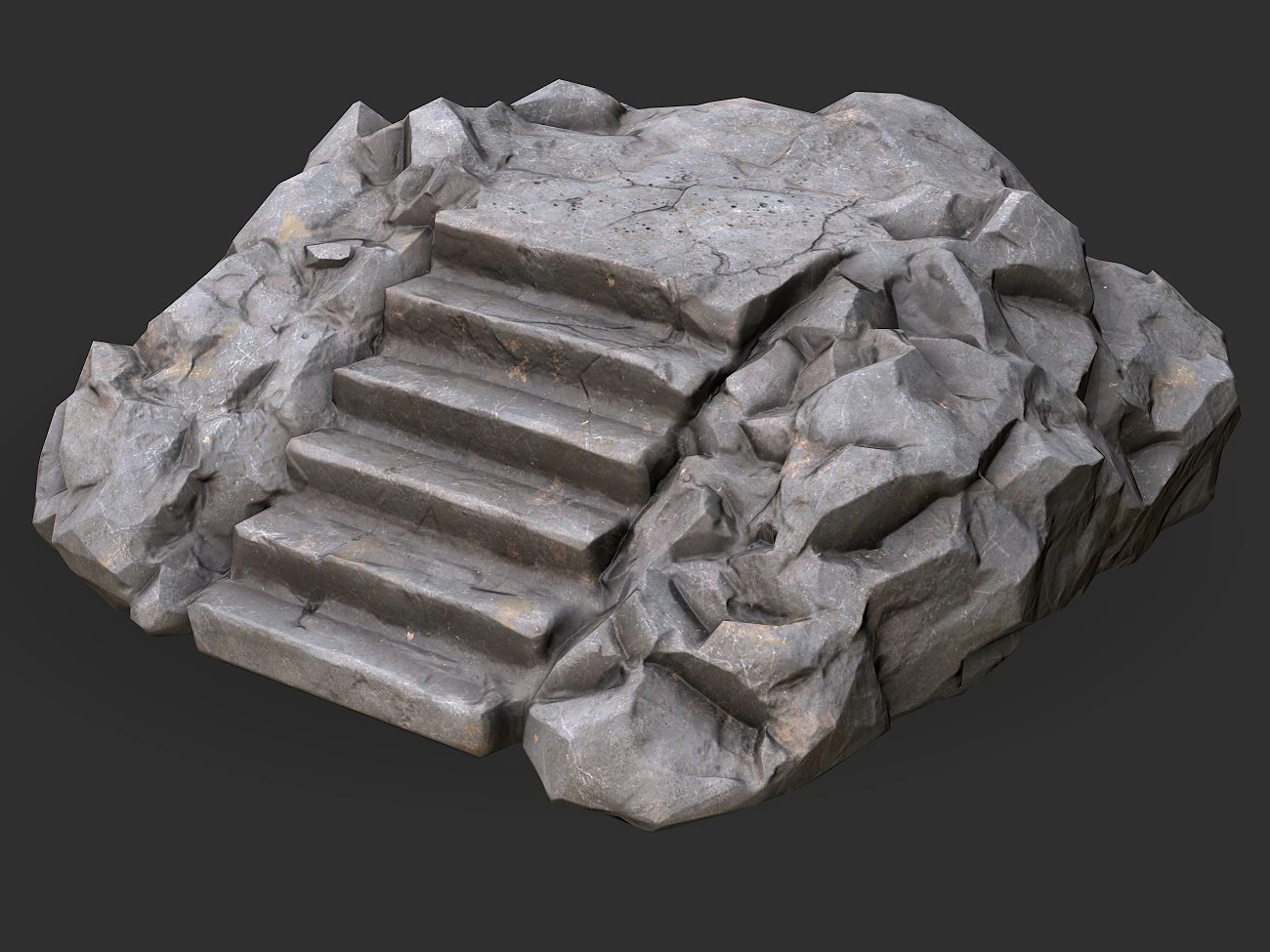 Stairs Stone 02 3D Model .c4d .max .obj .3ds .fbx .stl .blend 