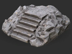 Stairs Stone 02 3D Model