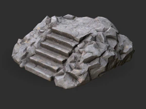 Stairs Stone 02 3D Model