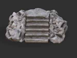 Stairs Stone 02 3D Model
