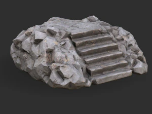 Stairs Stone 02 3D Model