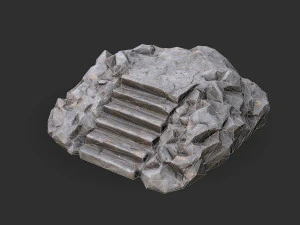 Stairs Stone 02 3D Model