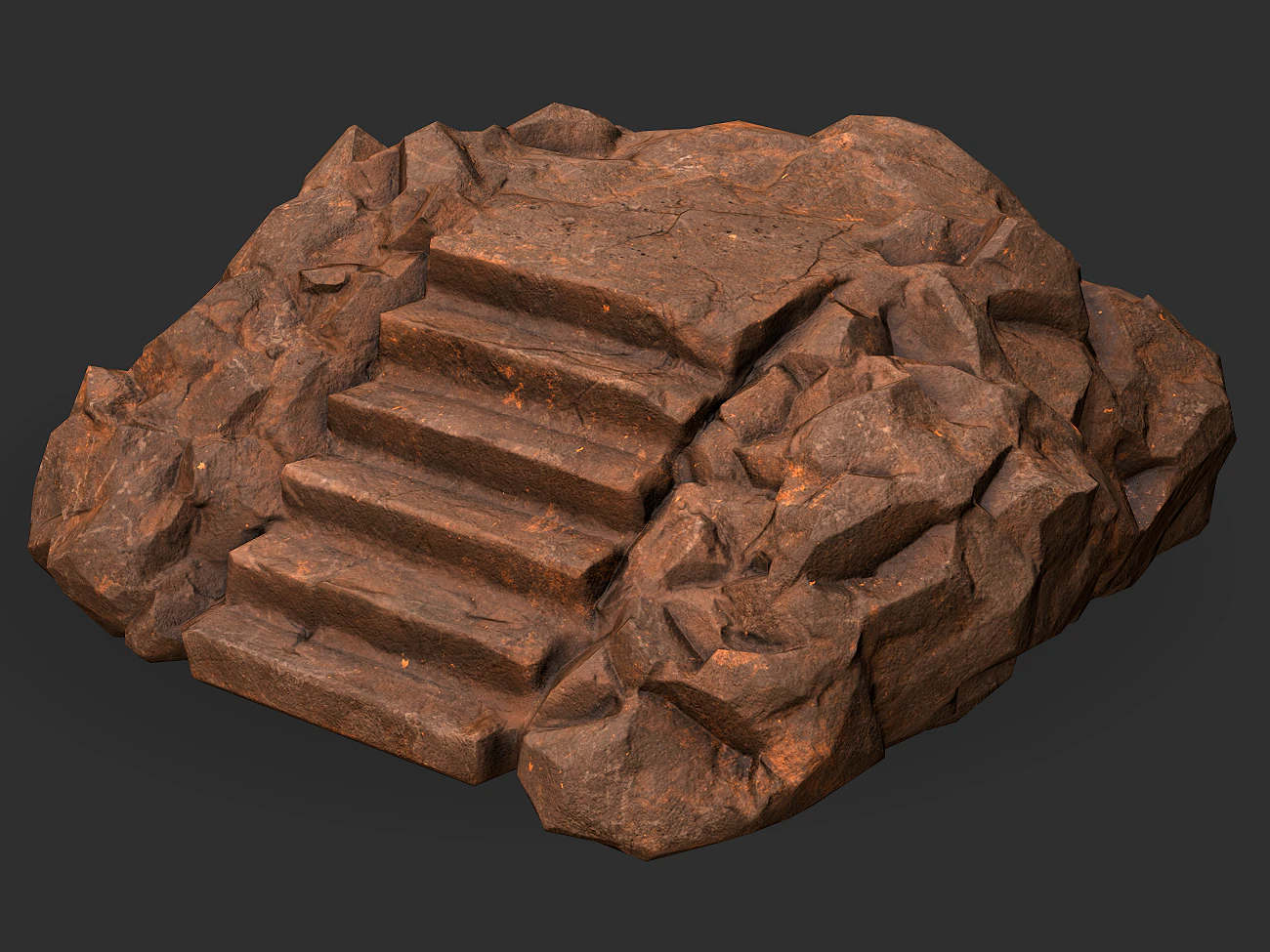 Stairs Stone 04 3D Model .c4d .max .obj .3ds .fbx .stl .blend 