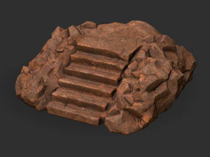 Stairs Stone 04 3D Model