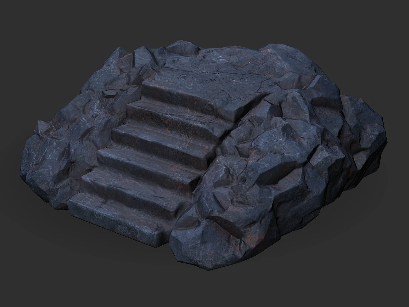 Stairs Stone 07 3D Model .c4d .max .obj .3ds .fbx .stl .blend 