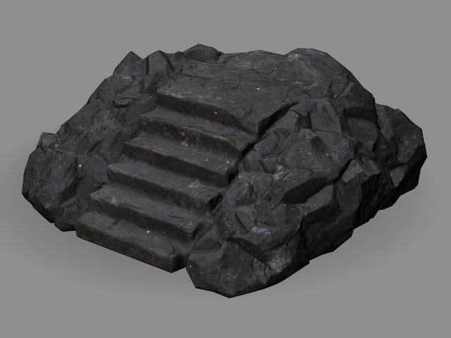 Stairs Stone 08 3D 모델 .c4d .max .obj .3ds .fbx .stl .blend 