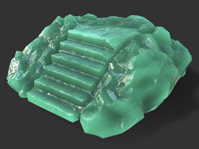 Stairs Stone 09 3D Модель .c4d .max .obj .3ds .fbx .stl .blend 
