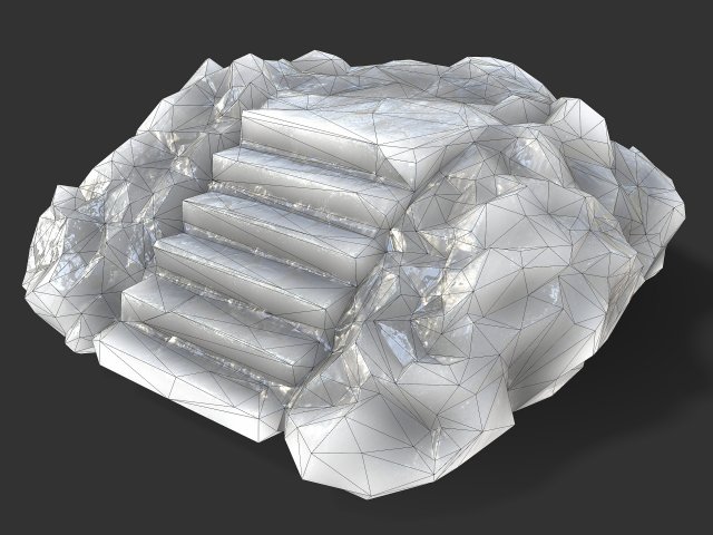 Stairs Stone 12 3D Model .c4d .max .obj .3ds .fbx .stl .blend 