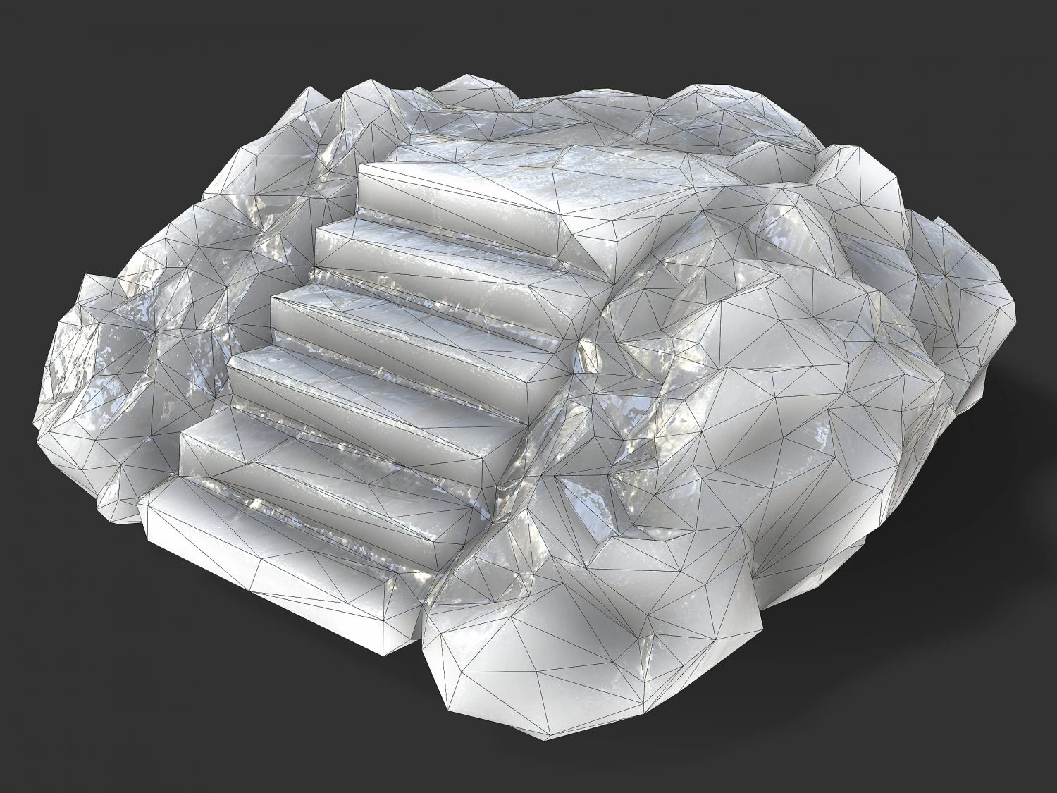 Stairs Stone 12 3D Model .c4d .max .obj .3ds .fbx .stl .blend 