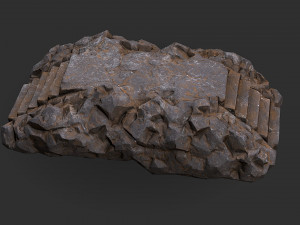 Stairs stone staircase 01 Model 3D