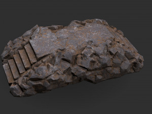 Stairs stone staircase 01 Model 3D