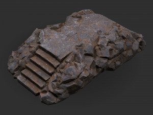 Stairs stone staircase 01 Model 3D