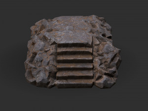 Stairs stone staircase 01 Model 3D