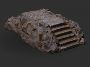 Stairs stone staircase 01 Model 3D